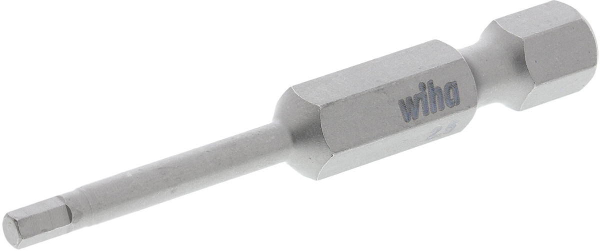 Wiha Hexagon Screwdriver Bit, 2.5 mm Tip, 50 mm Overall