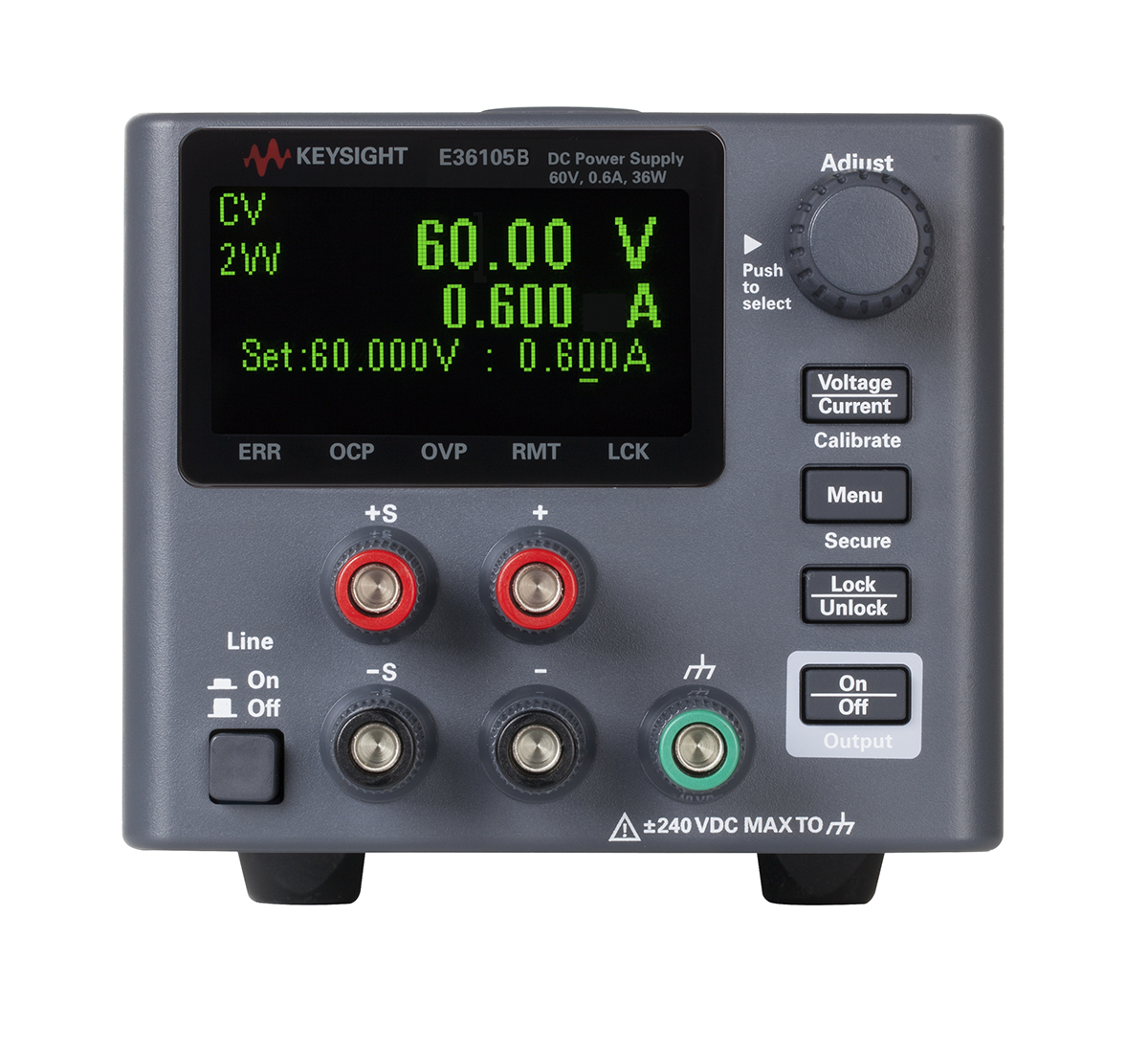 Keysight Technologies E36100B Series Digital Bench Power Supply, 60V dc, 600mA, 1-Output, 36W - UKAS Calibrated