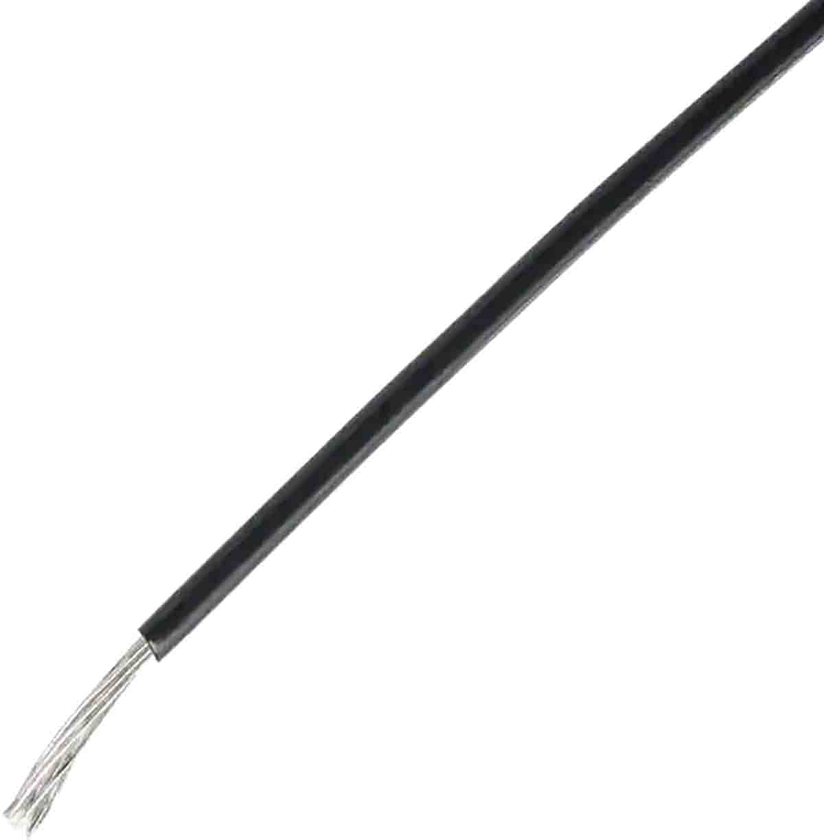 TE Connectivity Black 0.2 mm² Harsh Environment Wire, 24 AWG, 19/36, 100m, ETFE Insulation, 55A0111-24-0