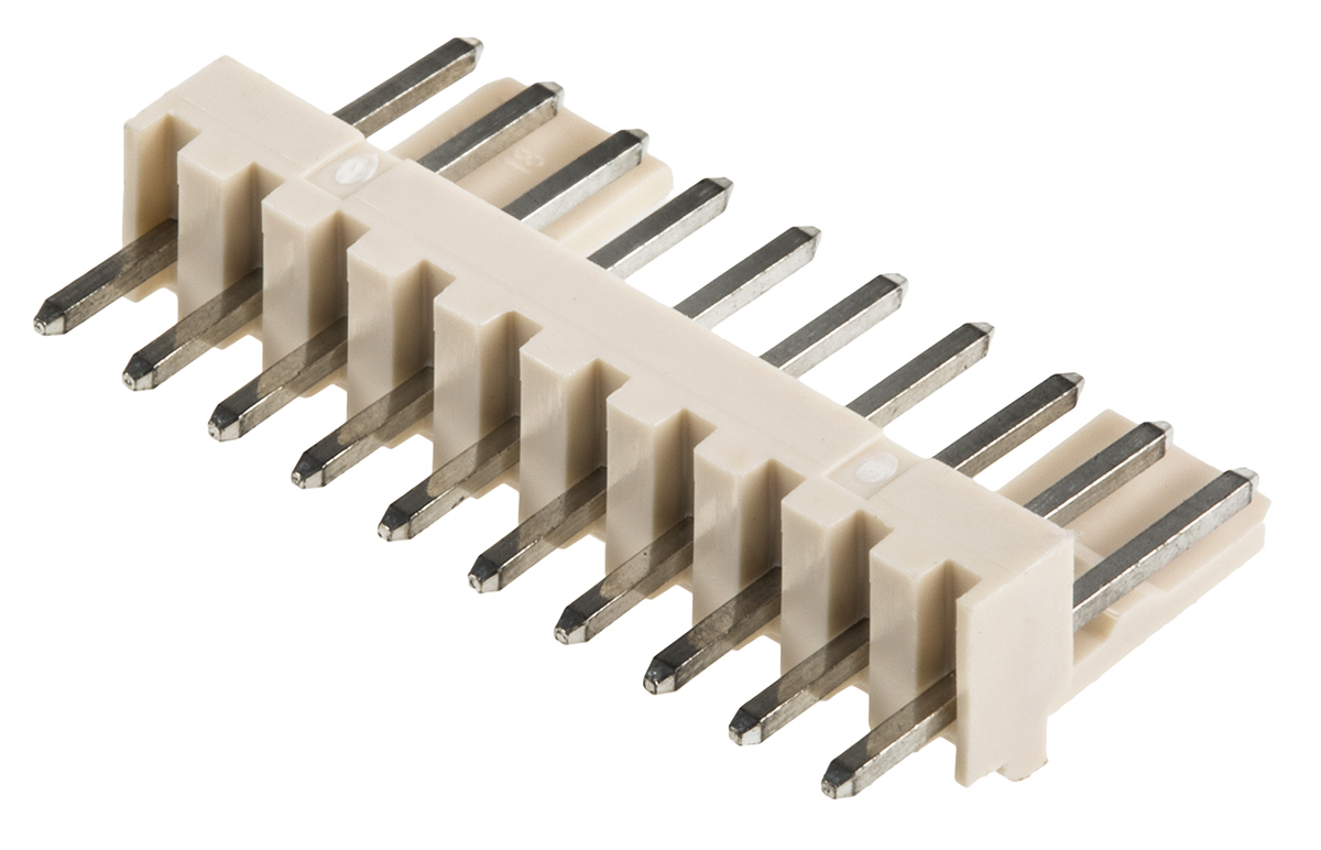 Molex Mini-Latch Series Straight Through Hole Pin Header, 10 Contact(s), 2.5 mm Pitch, 1 Row, Unshrouded