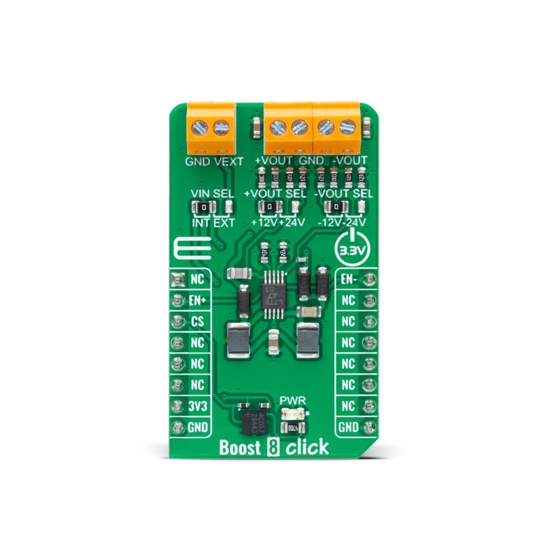 Brand-Rex Boost 8 Click Boost Converter for LT1945 for mikroBUS Socket, Mikroe development boards