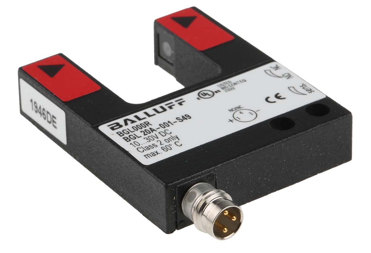 BALLUFF Through Beam Photoelectric Sensor, Fork Sensor, 20 mm Detection Range