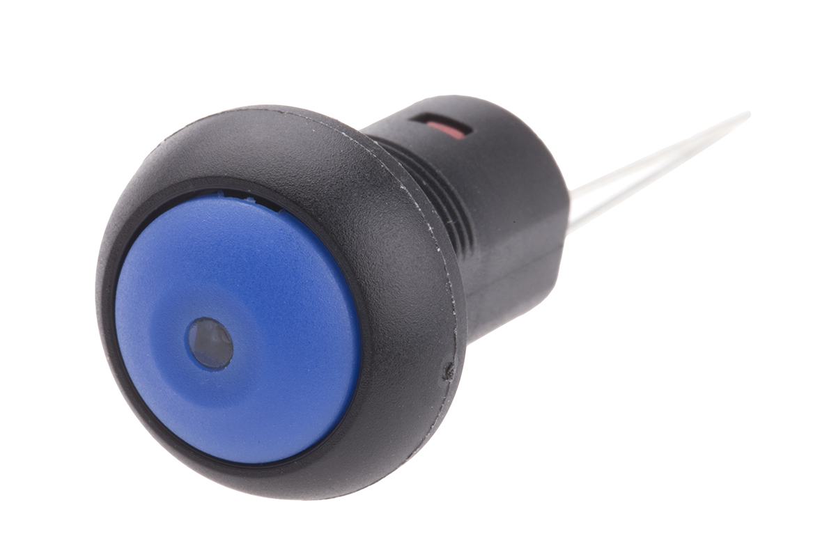 RS PRO Illuminated Miniature Push Button Switch, Latching, PCB, 13.6mm Cutout, SPST, White LED, 30V dc, IP67