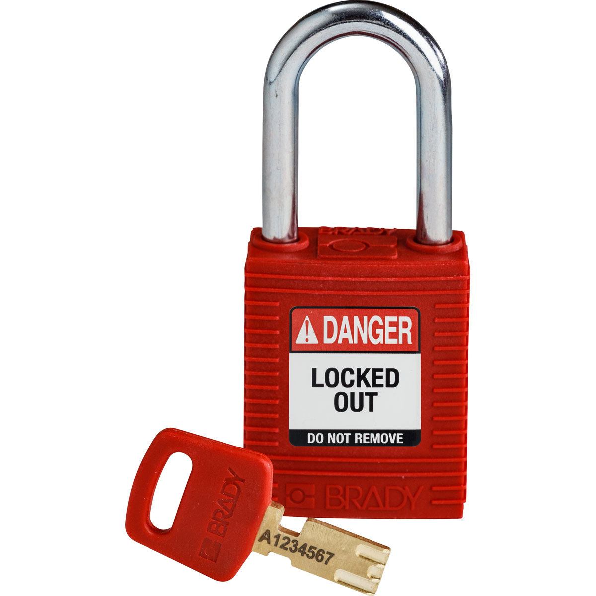 Brady LOTO-101 Key Weatherproof Nylon, Steel Padlock, 6.35mm Shackle, 38.00mm Body