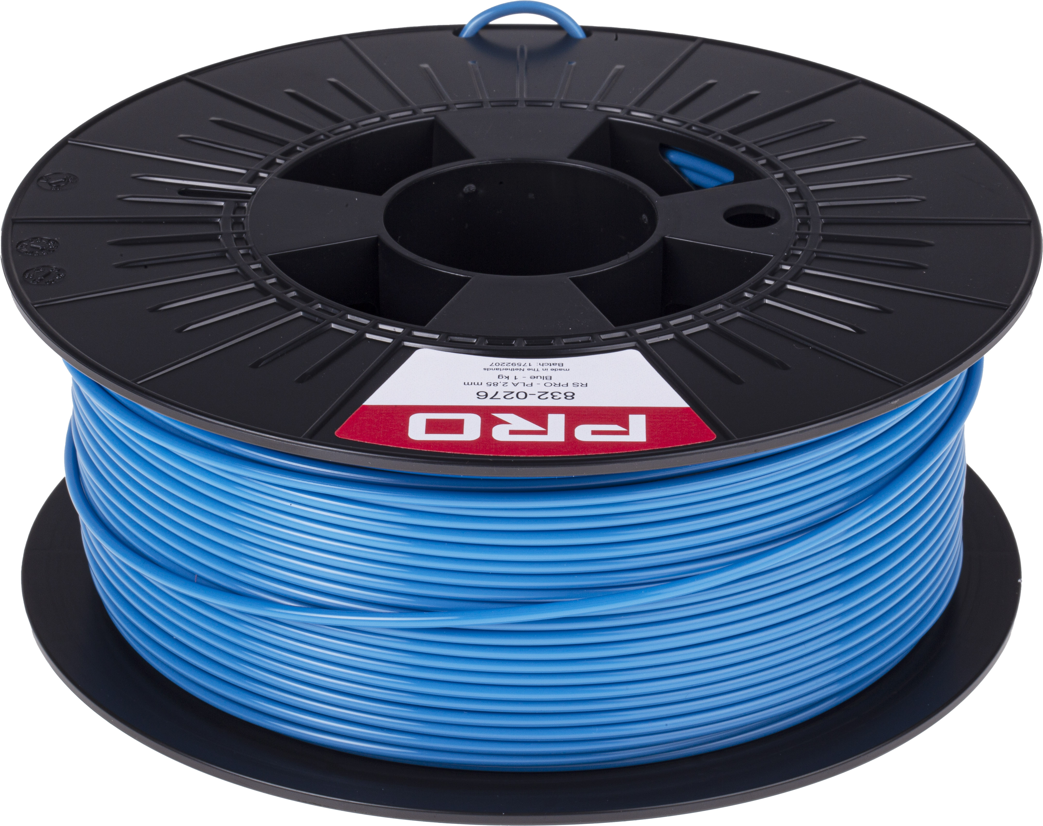 RS PRO 2.85mm Blue PLA 3D Printer Filament, 1kg