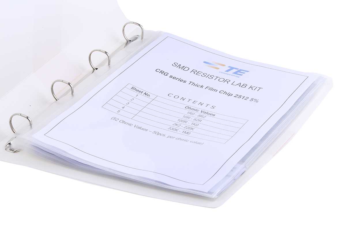 TE Connectivity, CRG-2512 Thick Film, SMT 52 Resistor Kit, 1 Ω → 1MΩ