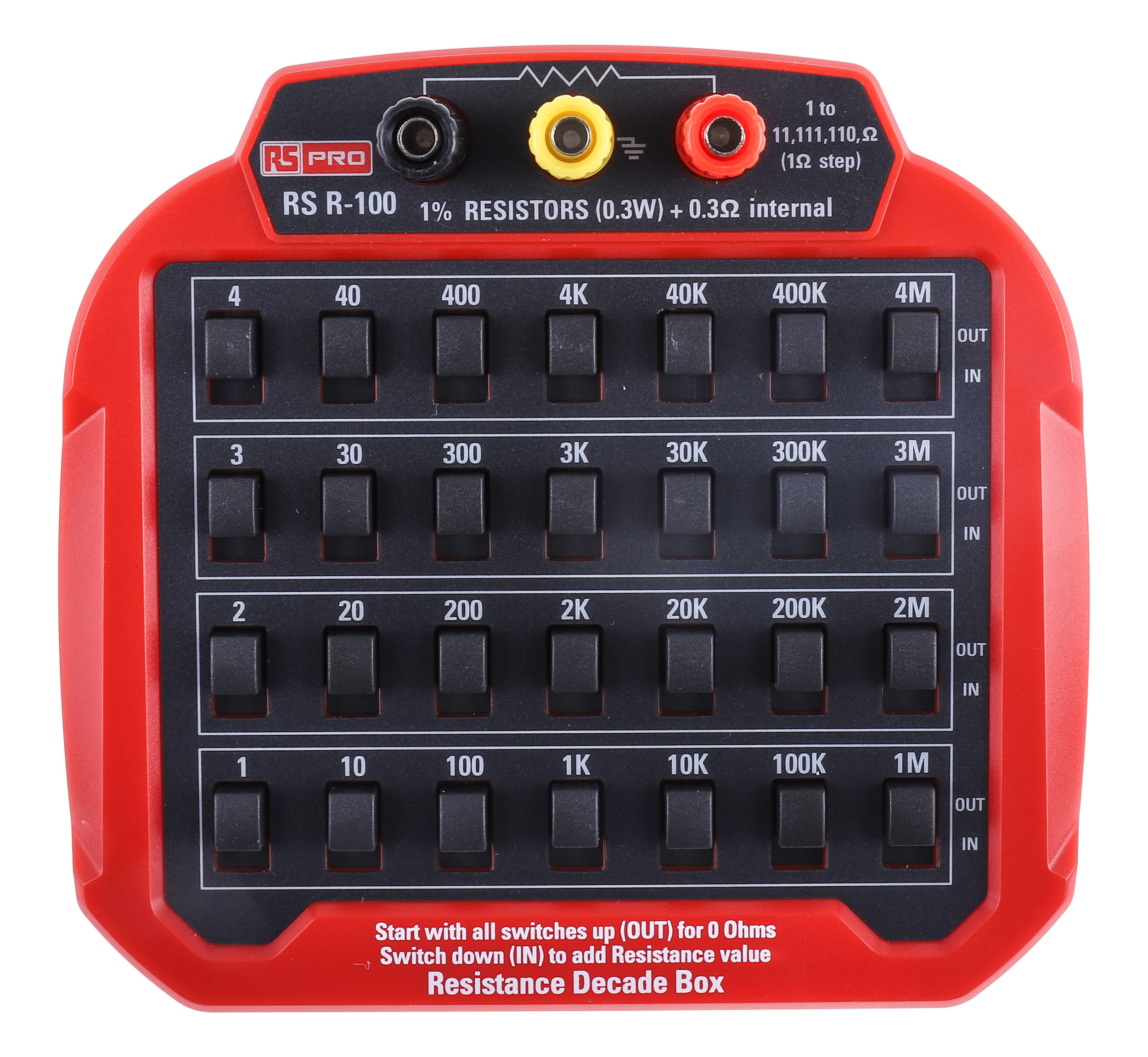 RS PRO Resistance Decade Box, Absolute Maximum Resistance Measurement 11.111MΩ