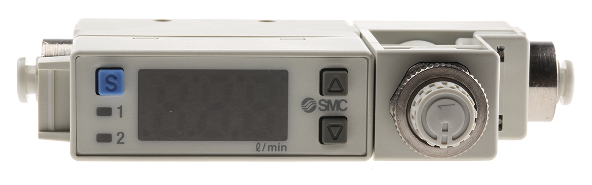 SMC Compact Mount Flow Controller, 0.2 → 10 L/min, PNP Output, 24 V dc, 4 mm Pipe