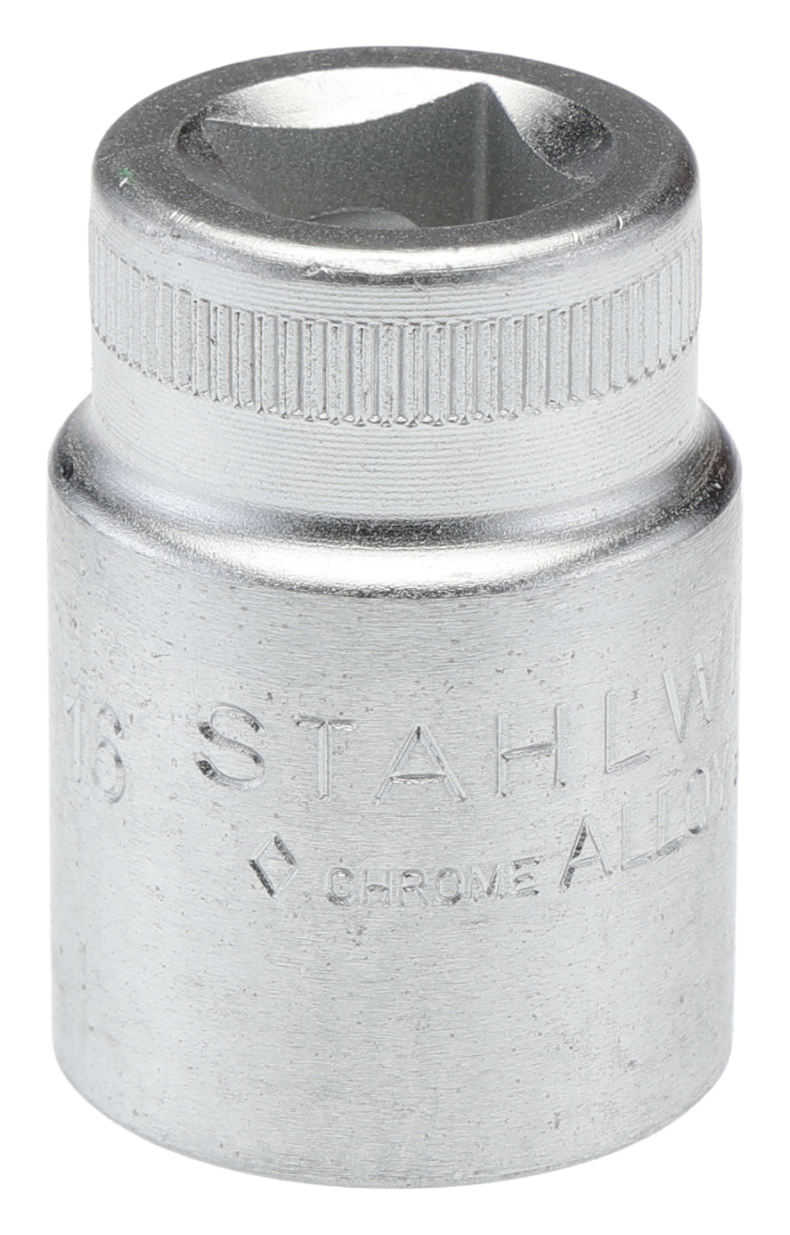 STAHLWILLE 3/8 in Drive 16mm Standard Socket, 12 point, 31 mm Overall Length