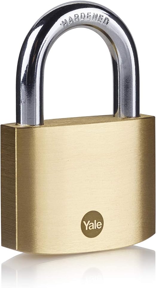 Yale Padlock Brass Padlock, 10mm Shackle, 60mm Body