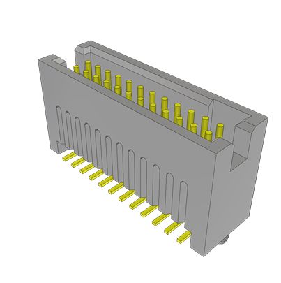 Samtec TFC Series Vertical Surface, Through Hole PCB Header, 24 Contact(s), 1.27 mm Pitch, 2 Row, Shrouded