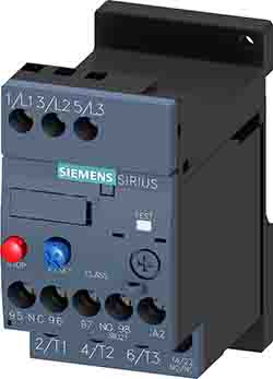 Siemens SIRIUS 3RU2 Thermal Overload Relay, 12.5 A F.L.C, 12.5 A Contact Rating, 5.5 kW, 7.5 kW, 690 Vac, SIRIUS