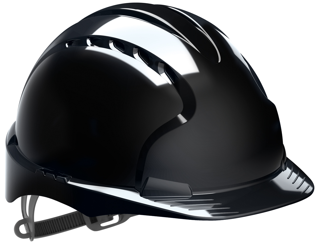 JSP EVO2 Black Safety Helmet, AdjustableVentilated
