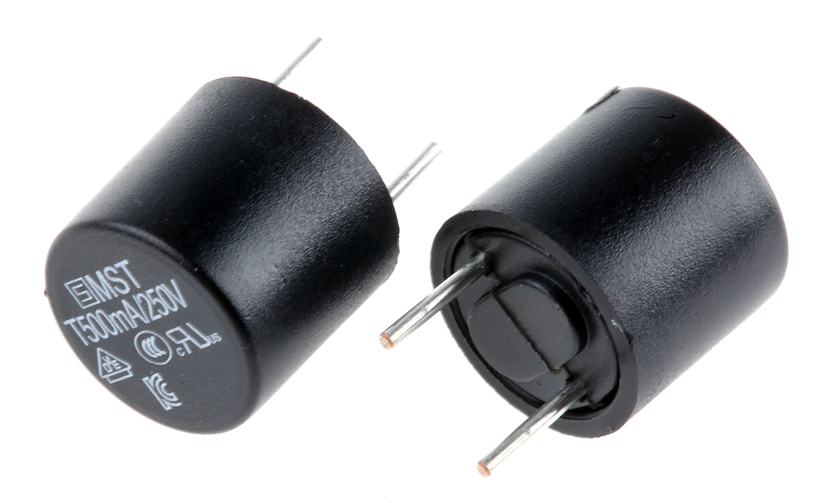 Schurter PC Board Non Resettable Fuse, Radial 500mA, 250V ac