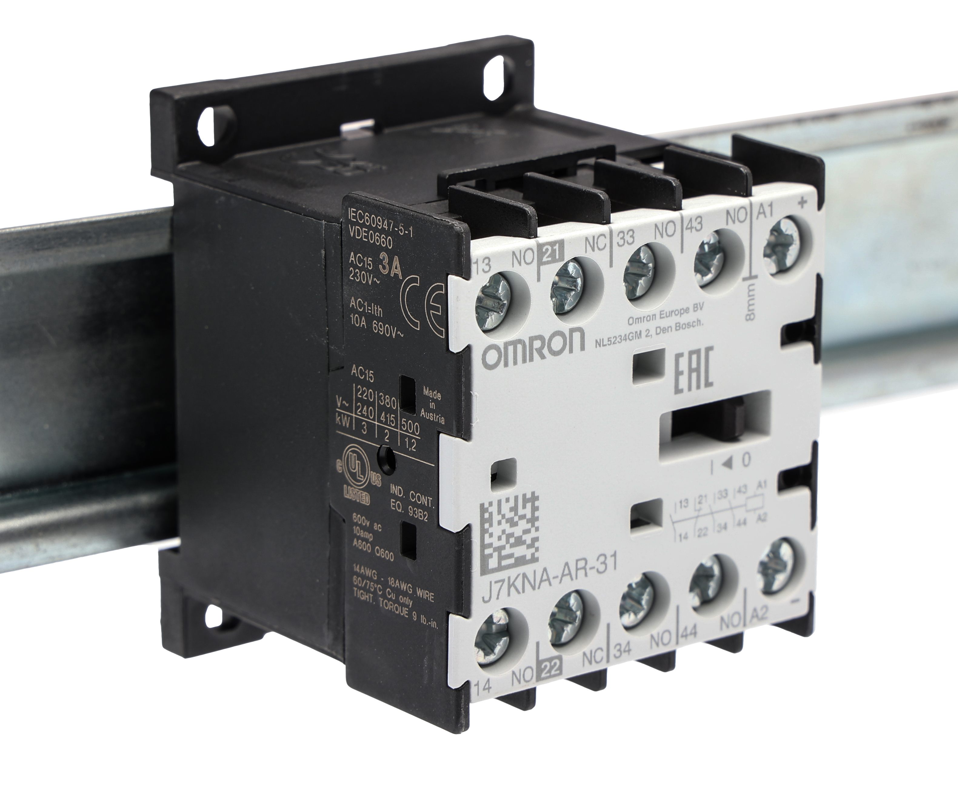 Omron J7KNA-AR Contactor, 24 V dc Coil, 4-Pole, 10 A, 3NO + 1NC
