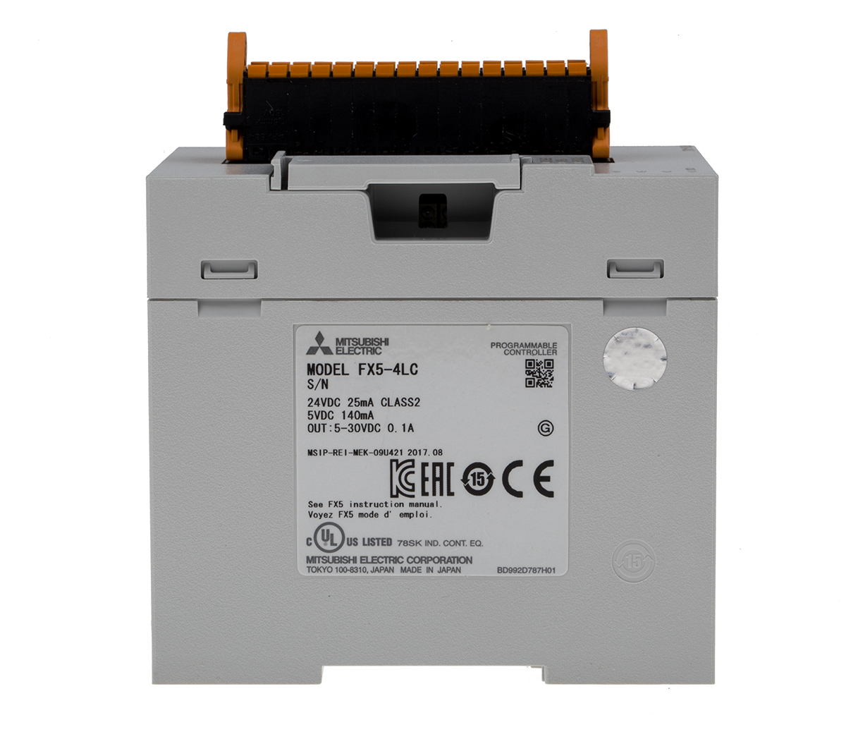 Mitsubishi Electric Analog Input Module for Use with FX5U CPU Module, FX5UC CPU Module, Analogue, Transistor, 24 V dc