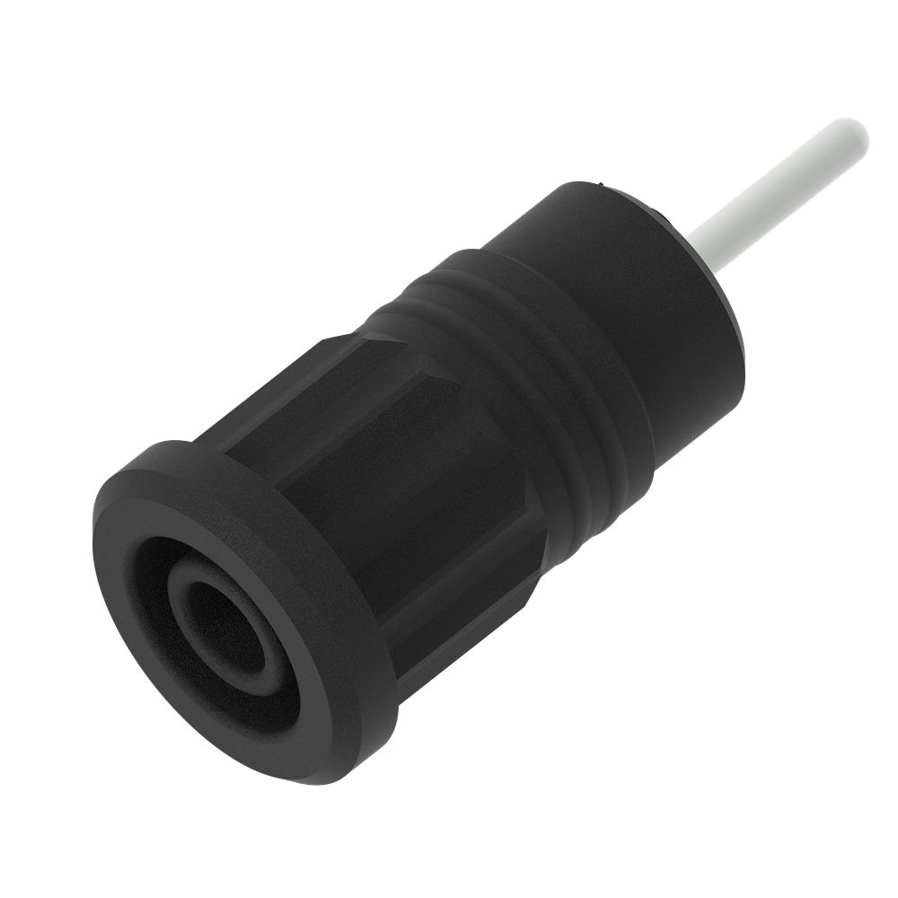Electro PJP Black Female Banana Socket, 4 mm Connector, Press Fit Termination, 36A, 1kV, Nickel Plating