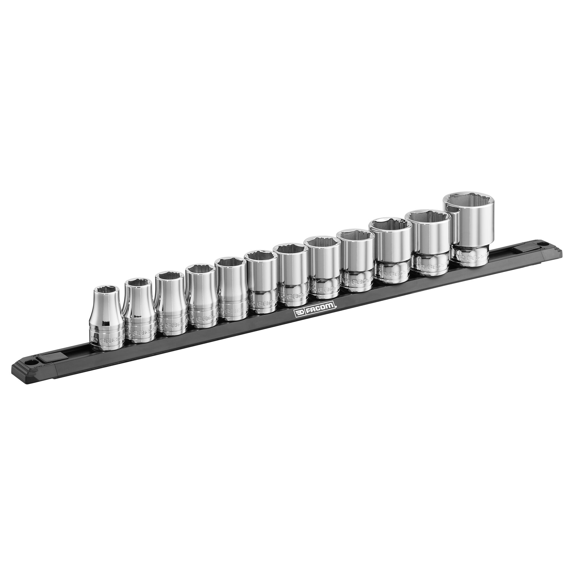 Facom 12-Piece Imperial 1/2 in Standard Socket Set with Ratchet, 6 point