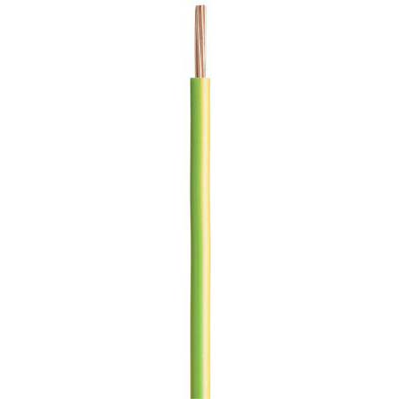 Prysmian 6491X Series Green/Yellow 1.5 mm² Hook Up Wire, 7/0.53 mm, 100m, 20145121