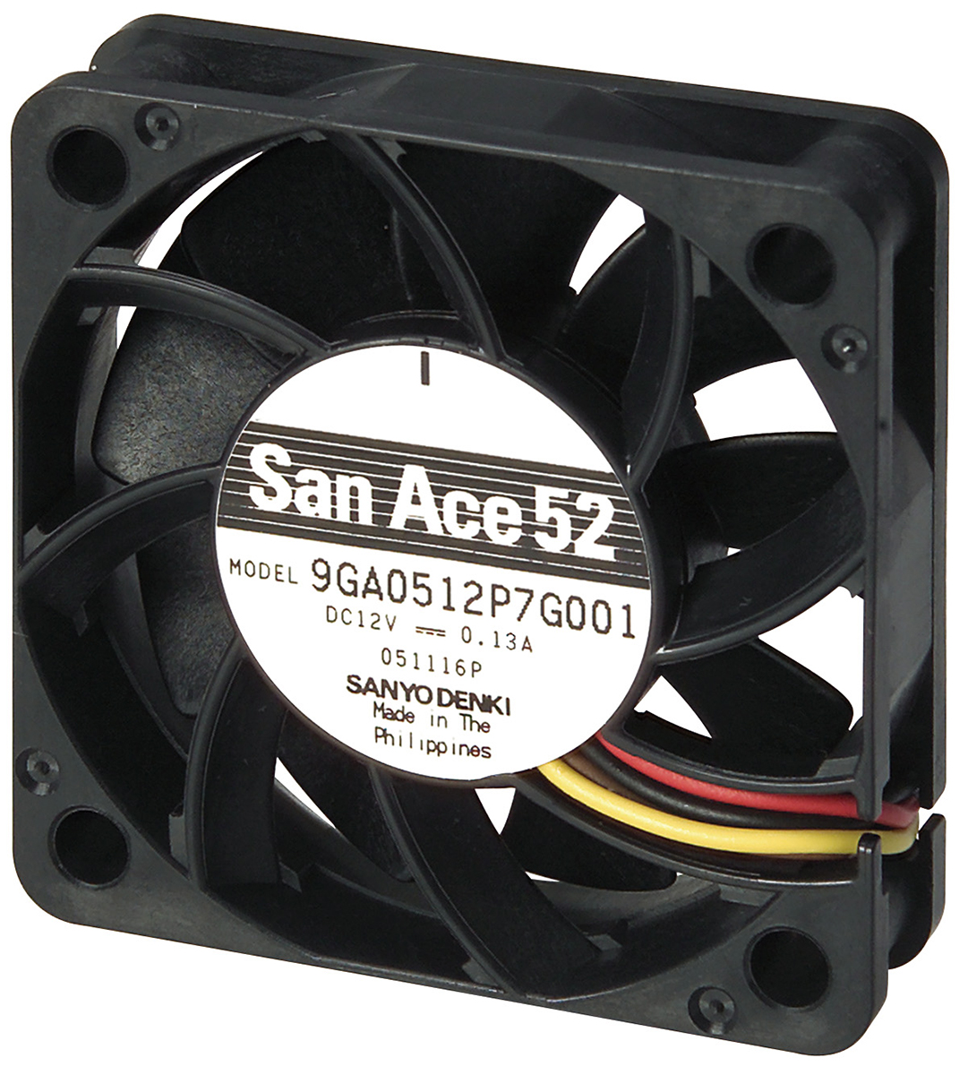 Sanyo Denki San Ace 9GA Series Axial Fan, 24 V dc, DC Operation, 30.1m³/h, 1.68W, 70mA Max, 52 x 52 x 15mm