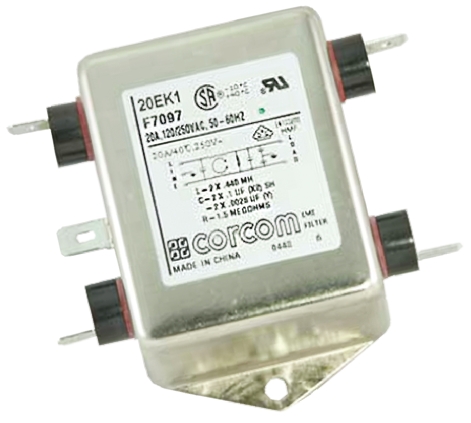 TE Connectivity, Corcom K 20A 250 V ac 50/60Hz, Flange Mount RFI Filter, Fast-On, Single Phase