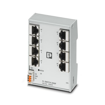 Phoenix Contact 1106707, Managed 8 Port Ethernet Switch, RJ-45