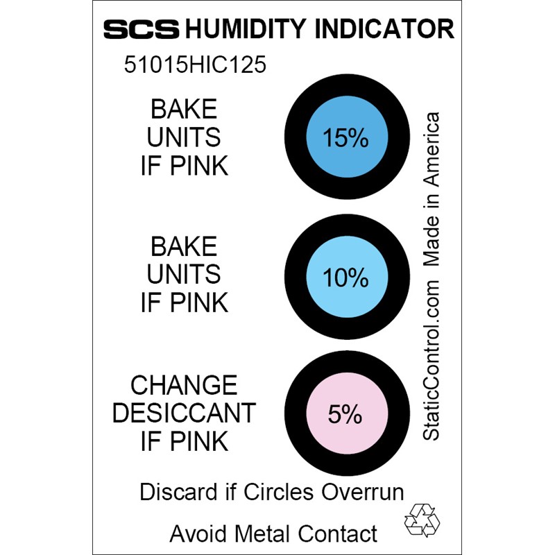 SCS Safety Labels, Humidity Indicator-Text 75 mm x 50mm