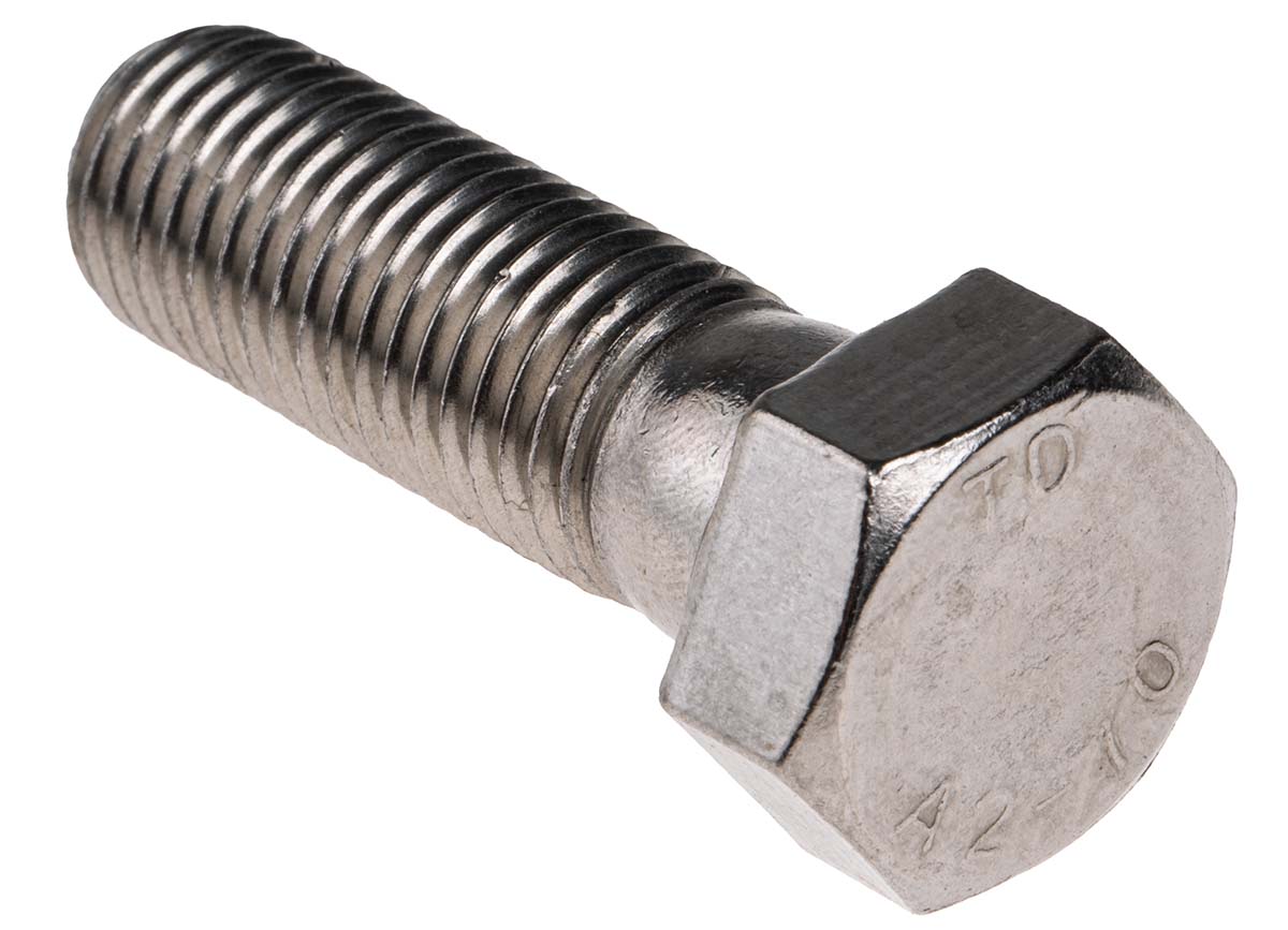 RS PRO Stainless Steel, Hex Bolt, M16 x 50mm