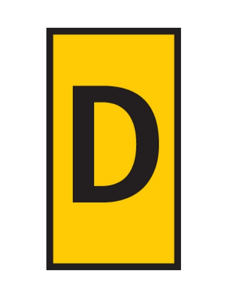 HellermannTyton WIC Snap On Clip On Cable Marker, Yellow, Pre-printed "D", 2.8 → 3.8mm Cable, for Cables and