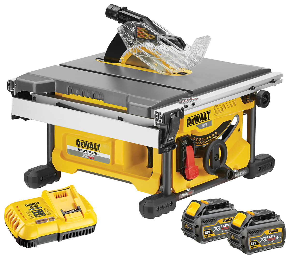 DeWALT FLEXVOLT DCS7485T2-GB 210mm Cordless Table Circular Saw, 54V, Type G - British 3-Pin