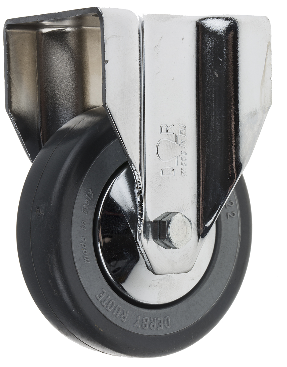 RS PRO Fixed Castor Wheel, 50kg Capacity, 80mm Wheel