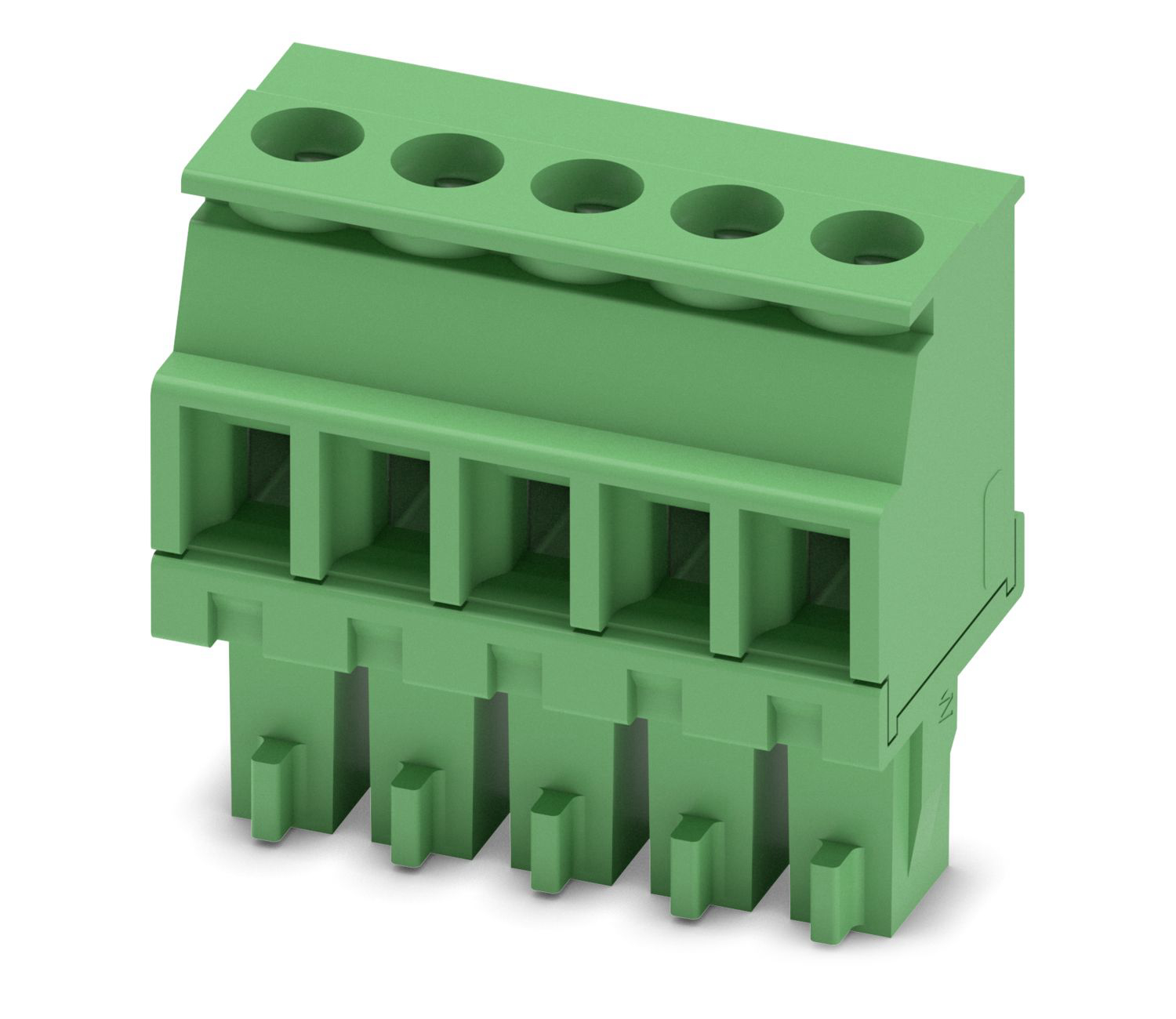 Phoenix Contact, 3.81mm Pitch, MCVR 1.5/ 5-ST-3.81, 5 Way, , Pluggable Terminal Block, Plug, Cable Mount, Screw