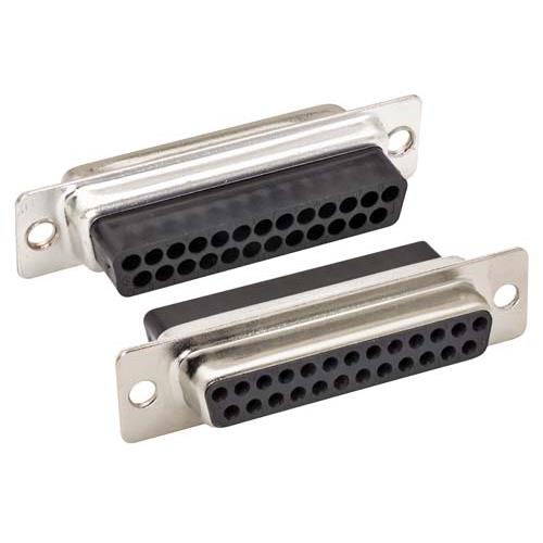 L-Com C&P 25 Way Through Hole D-sub Connector Socket, 2.77mm Pitch, with Boardlocks, Screw Locks