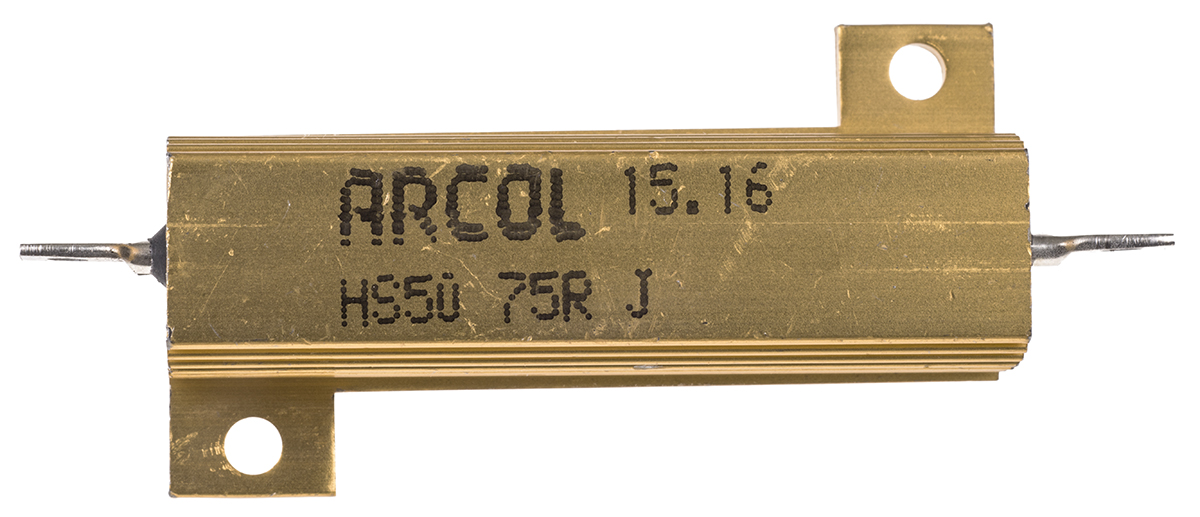 Arcol, 75Ω 50W Wire Wound Chassis Mount Resistor HS50 75R J ±5%