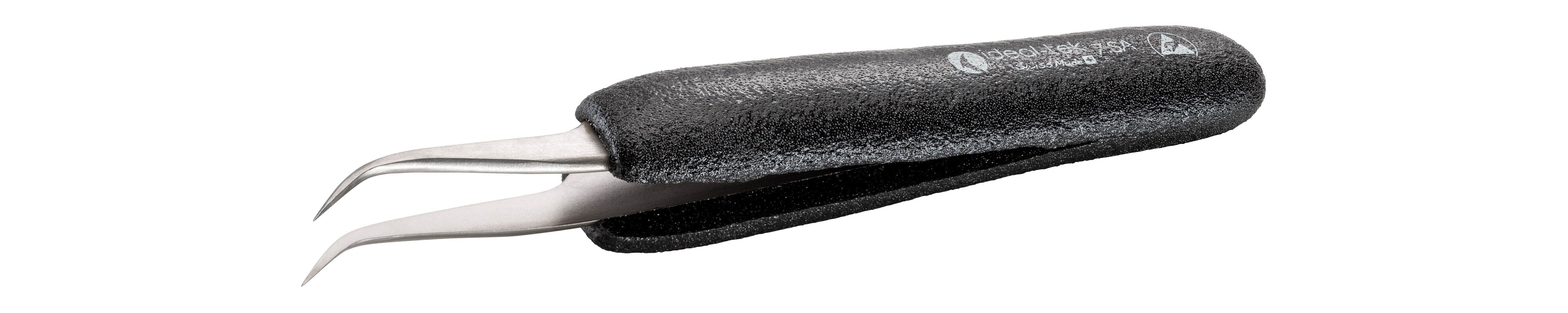 ideal-tek 125 mm, Stainless Steel, Curved, ESD Tweezers