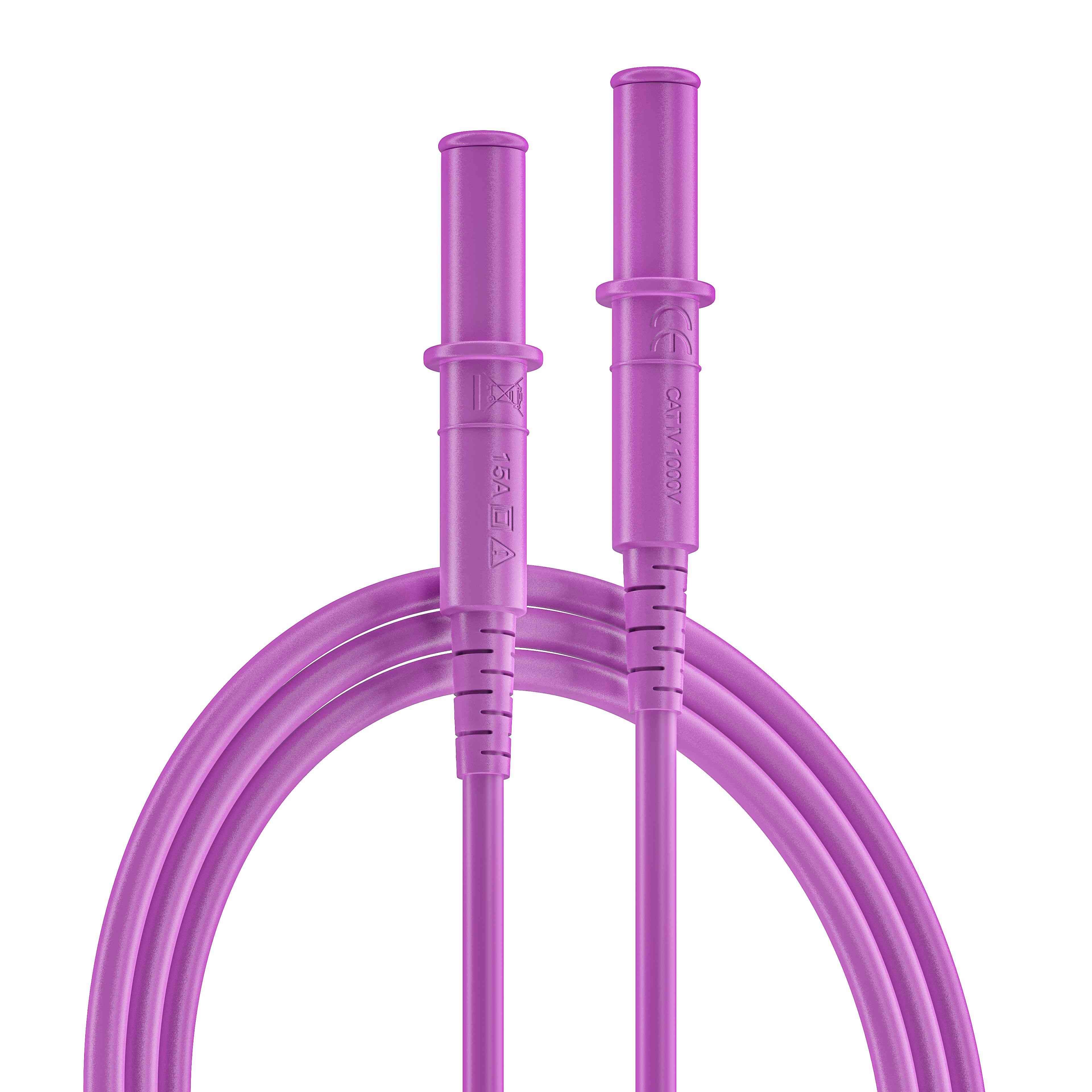 RS PRO Test Leads, 10A, 1000V, Purple, 500mm Lead Length