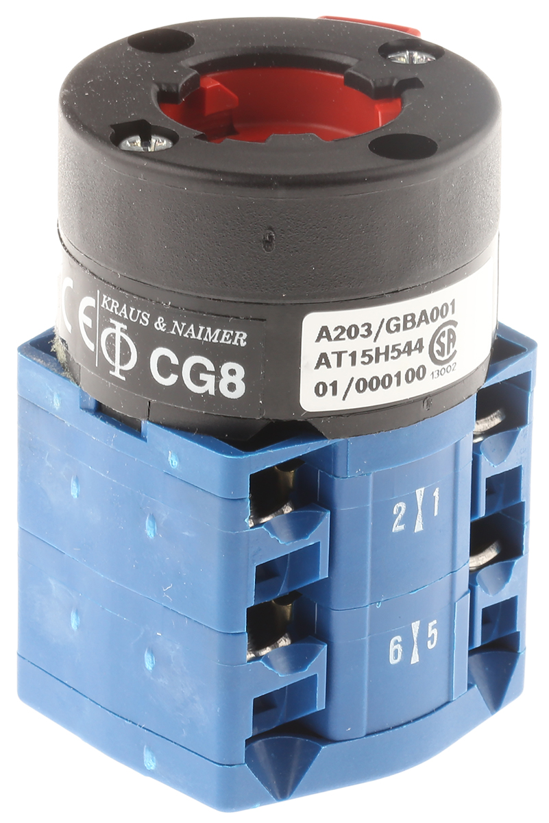 Kraus & Naimer, 4P 2 Position 60° On-Off Cam Switch, 20A