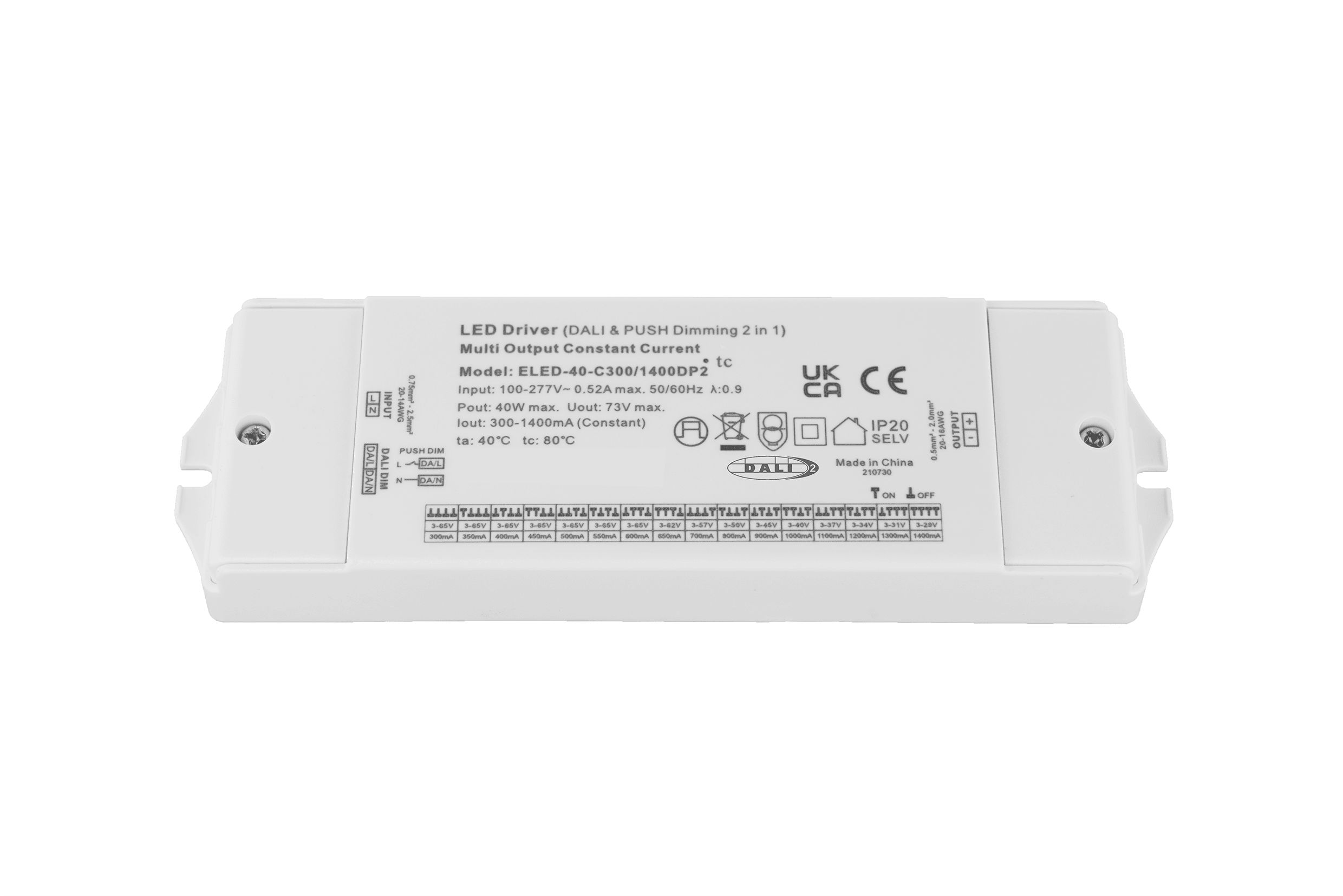RS PRO Dimmable LED Driver, 3 → 42V Output, 40W Output, 1400mA Output, Constant Current Dimmable
