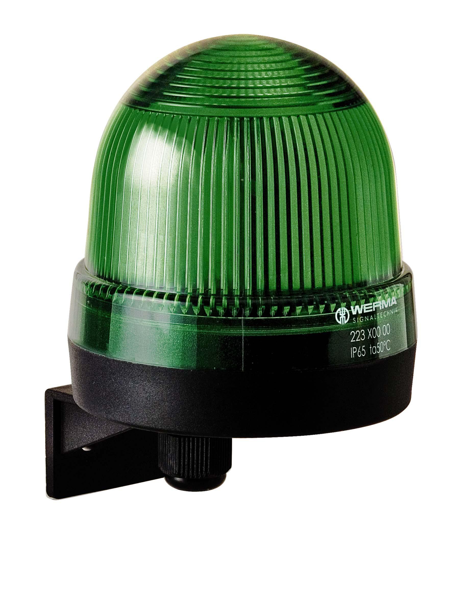 Werma 223 Series Green Continuous lighting Beacon, 12 → 230 V, Wall Mount, Filament Bulb