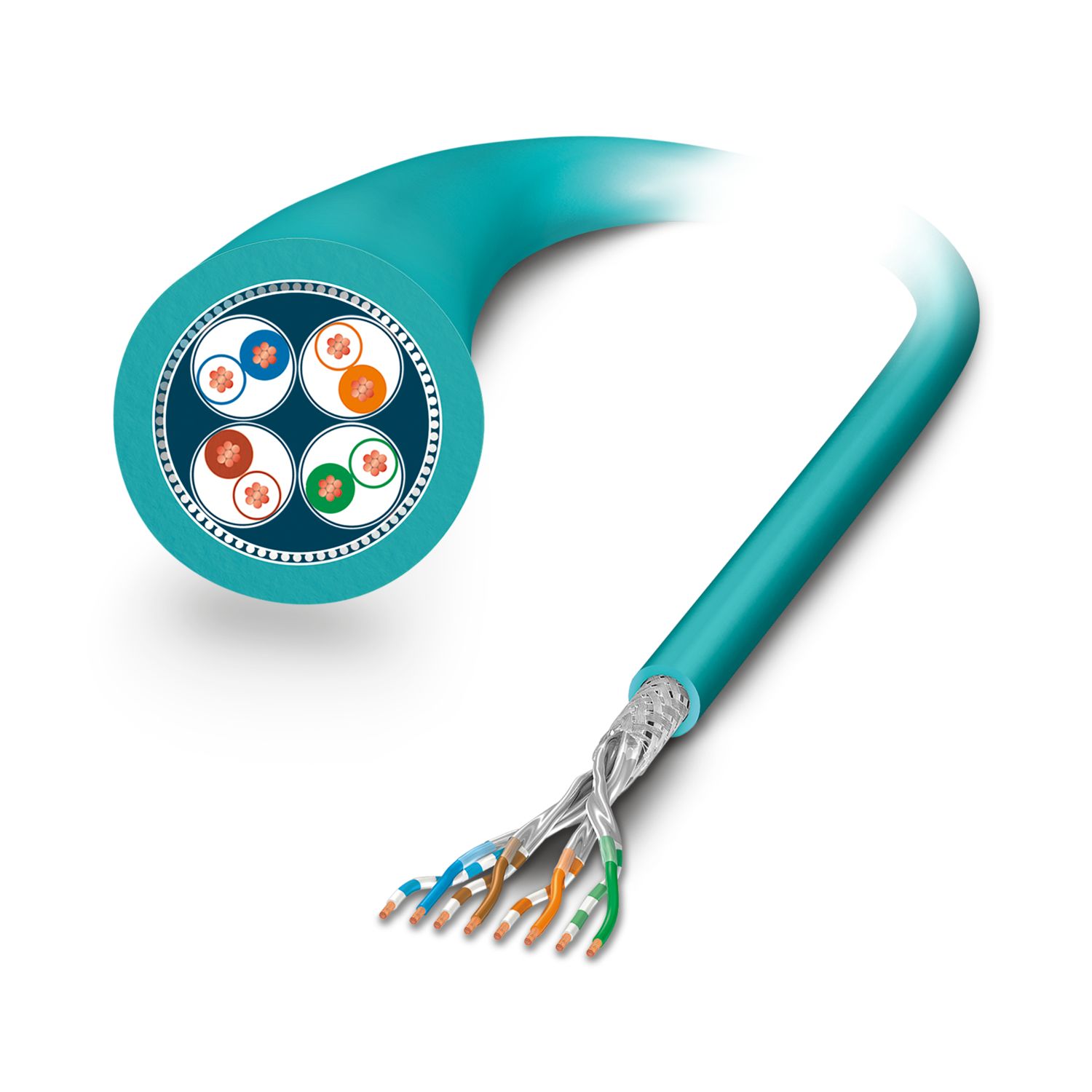 Phoenix Contact, 100m Cat6a, Blue, S/FTP Shielded, Unterminated PUR Sheath