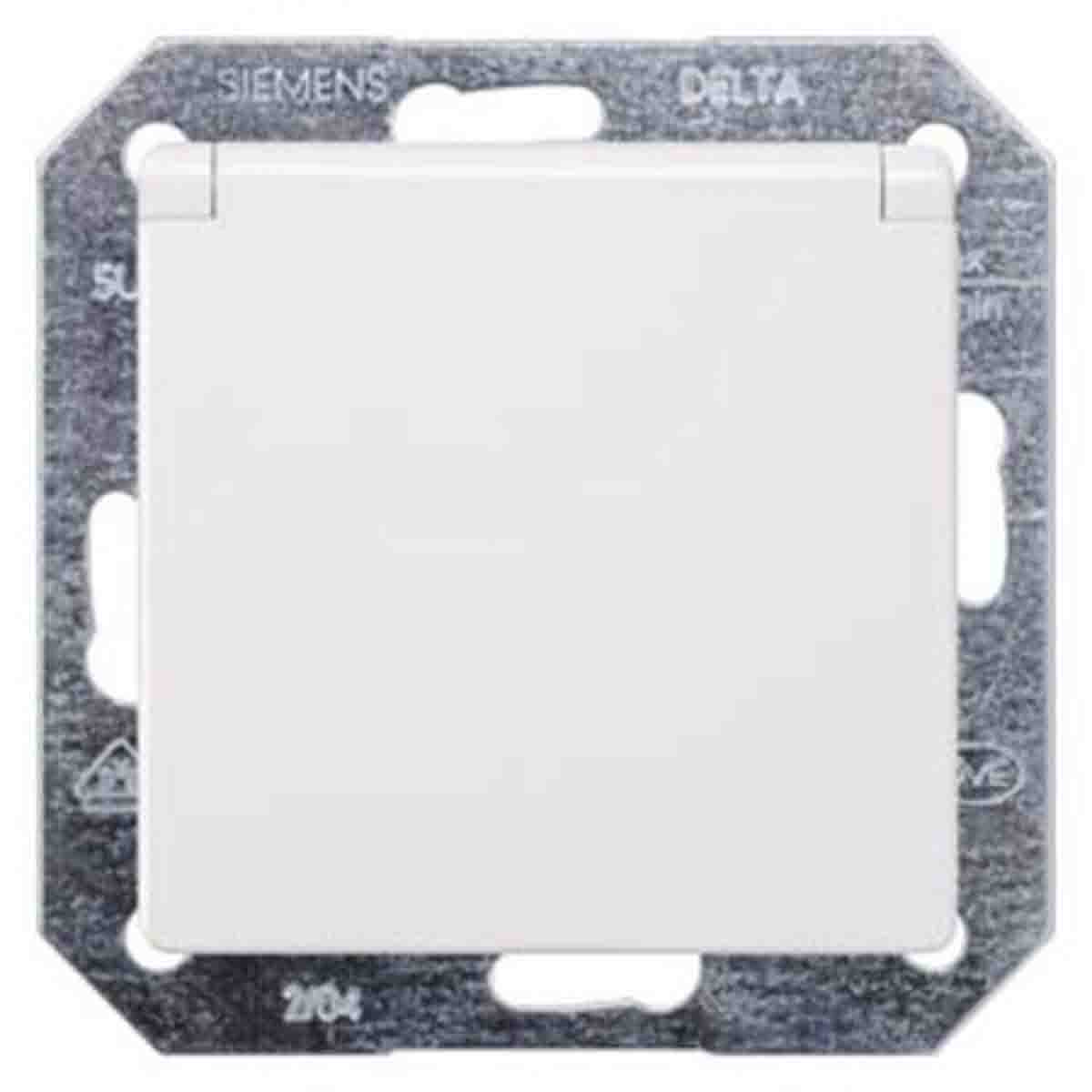 Siemens DELTA White 1 Gang Electrical Socket, 2 Poles, 16A, Schuko, Indoor Use