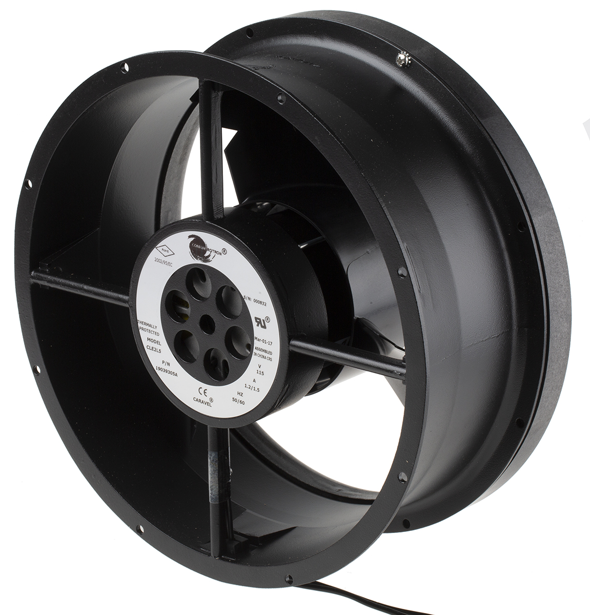 COMAIR ROTRON Caravel Series Axial Fan, 115 V ac, AC Operation, 1473m³/h, 115W, 1.3A Max, 254 x 106.9mm