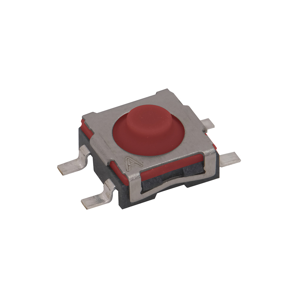C & K IP54 Red Round Tactile Switch, SPDT 50 VA Surface Mount