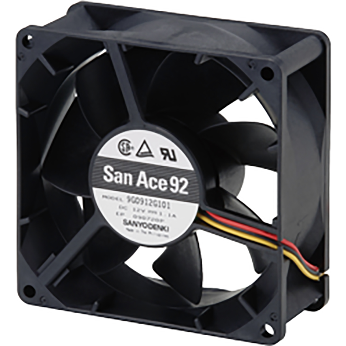 Sanyo Denki 9G Series Axial Fan, 24 V dc, DC Operation, 152.9m³/h, 7.2W, 300mA Max, 92 x 92 x 38mm