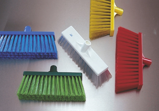 Vikan Broom, Green With PET Bristles for Food Industry, Wet Floors