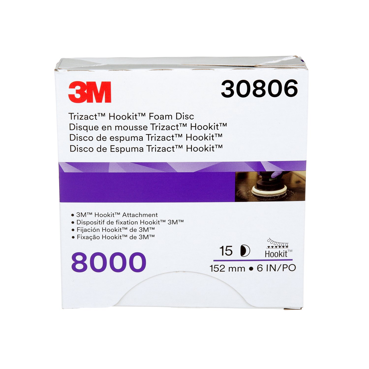 3M Trizact Silicon Carbide Sanding Disc, 150mm, P8000 Grade, 200 in pack