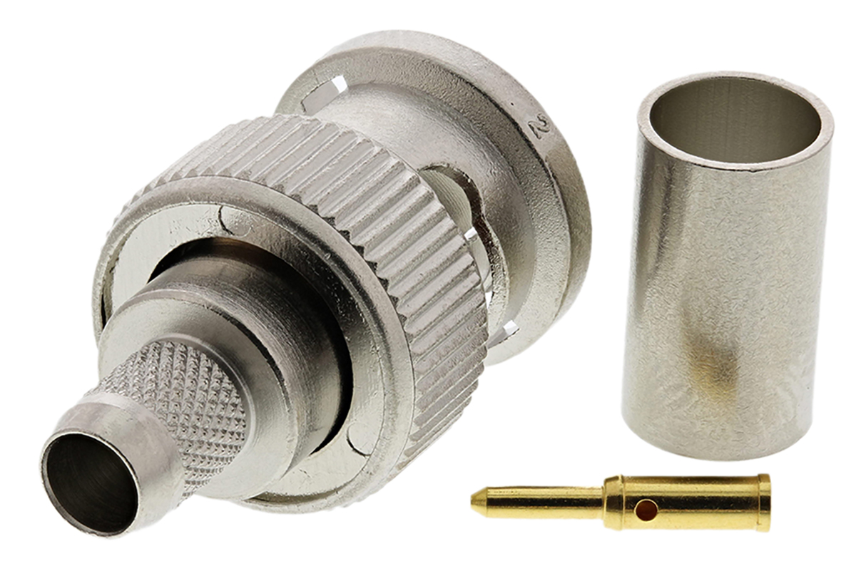 Telegartner, Plug Cable Mount BNC Connector, 75Ω, Clamp, Crimp Termination, Straight Body