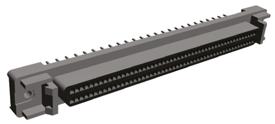 TE Connectivity Amplimite .050 III 100 Way Through Hole D-sub Connector Socket, 2.54mm Pitch, with Rails and Latchblocks