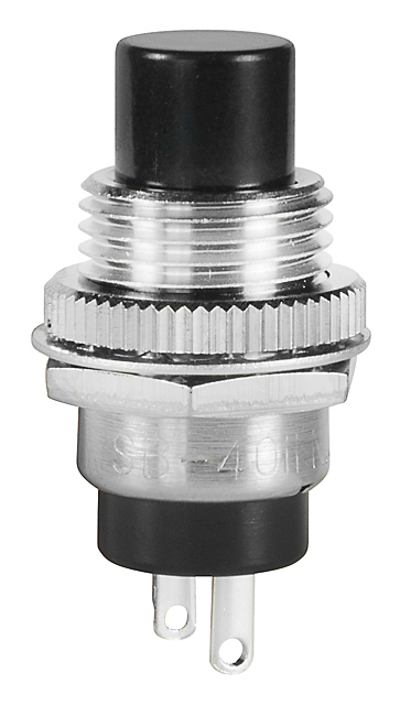 NKK Switches Push Button Switch, On-(Off), Panel Mount, 12.5mm Cutout, SPST - NC
