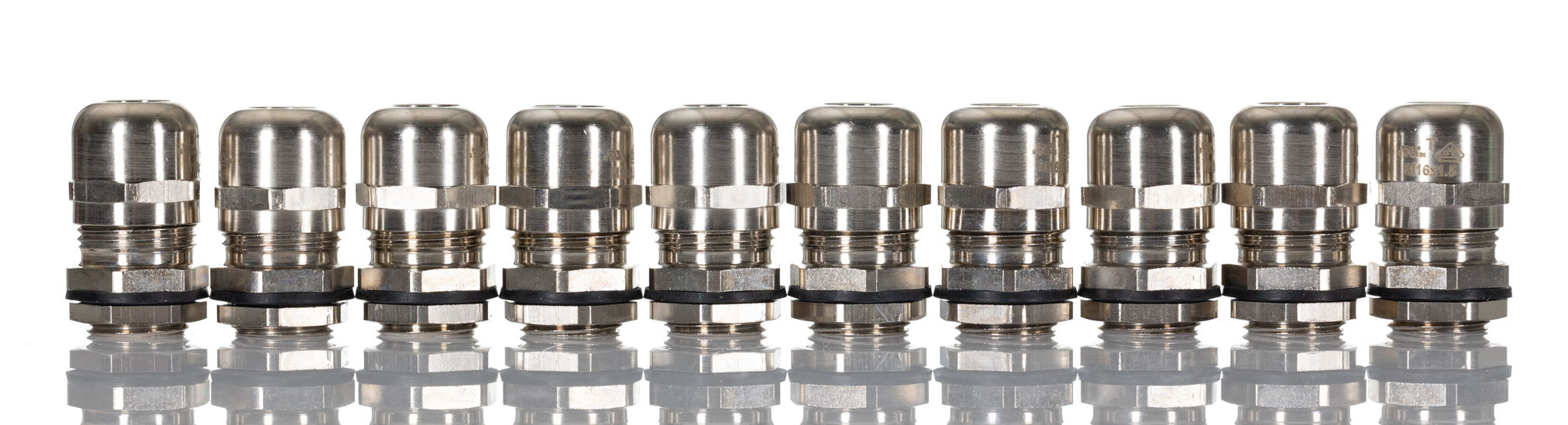 Alpha Wire FIT Wire Management Series Metallic Metal Cable Gland, M16 Thread, 5mm min., 10mm max., IP66, IP68